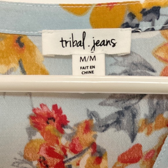 TRIBAL JEANS FLORAL BLOUSE.  SIZE M, LIKE NEW! - Picture 2 of 11